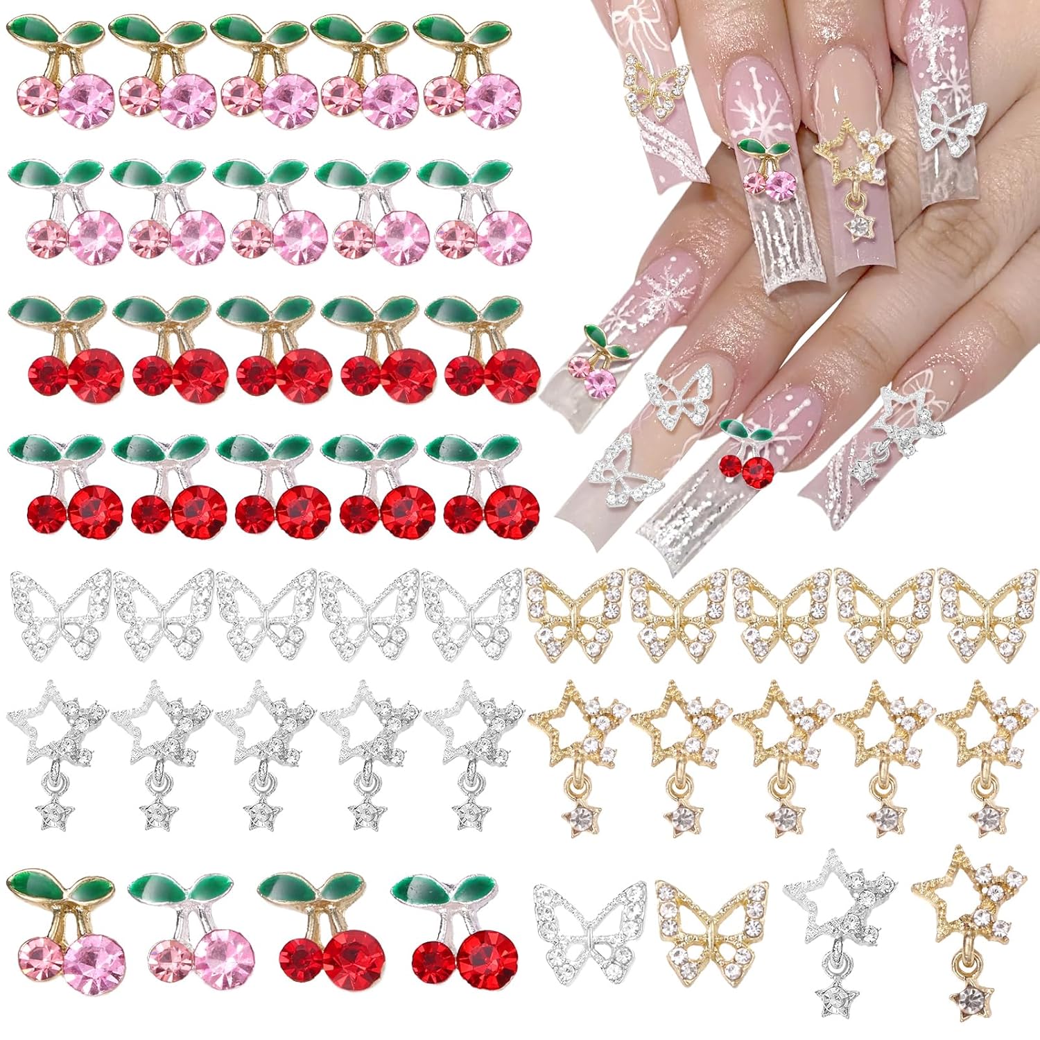 Nail Art Valentines Day - 40 Pcs 합금 네일 보석 매력,