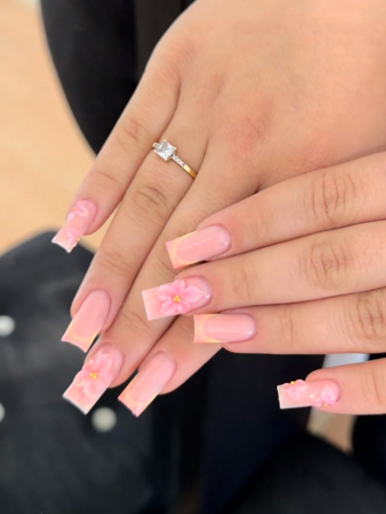 10개의 중간 길이 직사각형 누드 핑크와 오렌지 그라데 - Nail Art Orange 리뷰 및 가격