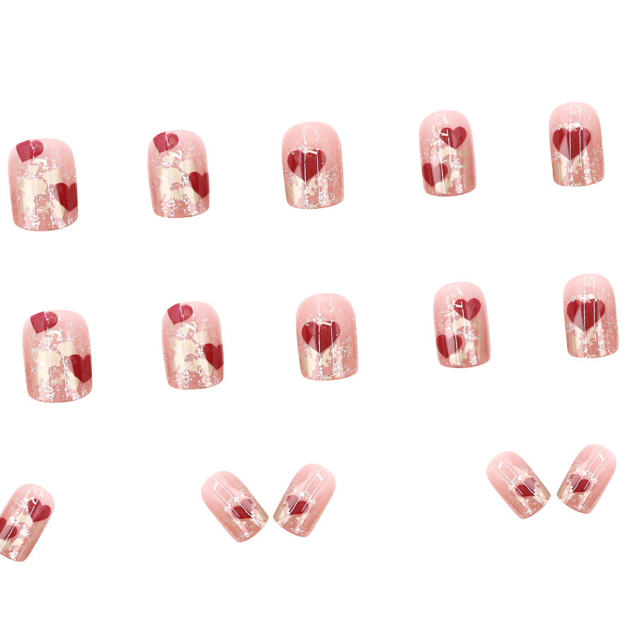 24개/세트 여성용 짧은 사각형 가짜 손톱, 귀여운 빨 - Nail Art Press On 리뷰 및 가격