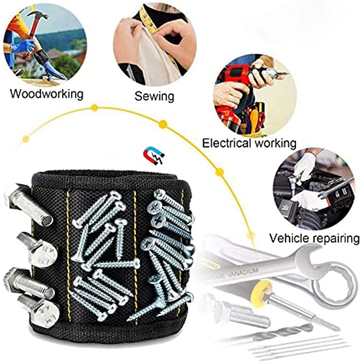 강력한 자석 손목밴드 휴대용 공구 가방 전기기사용 조절 - Nail Drill Machine 리뷰 및 가격